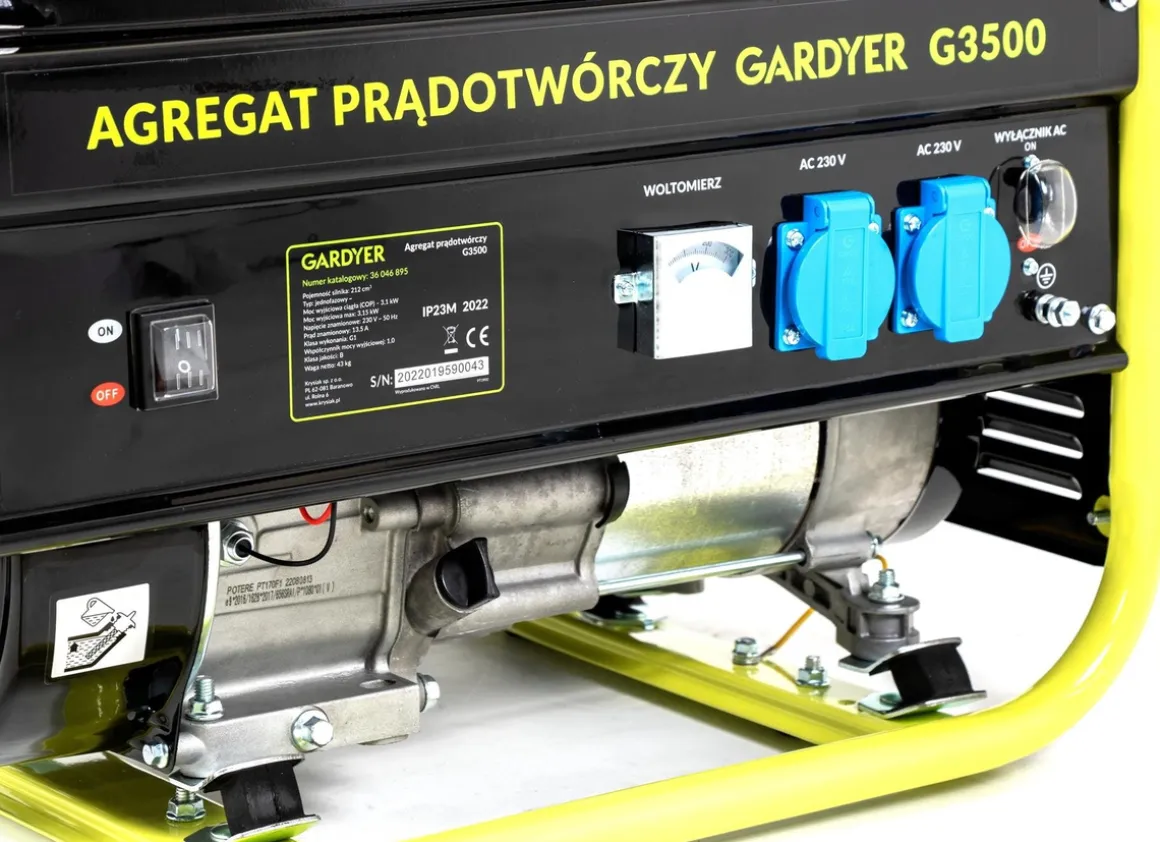 AGREGAT PRĄDOTWÓRCZY GENERATOR PRĄDU JEDNOFAZOWY GARDYER G3500 3.1 kW - OFICJALNY DYSTRYBUTOR - AUTORYZOWANY DEALER GARDYER
