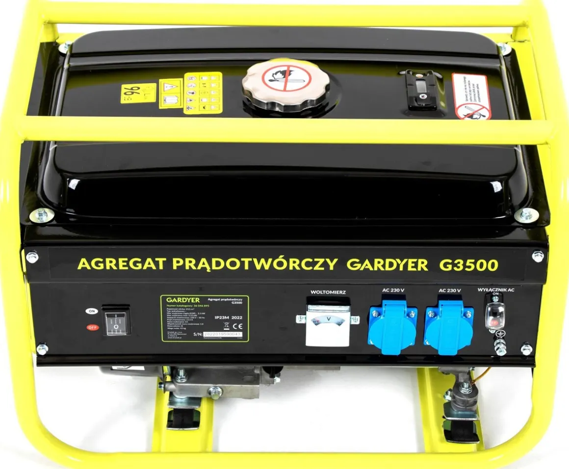 AGREGAT PRĄDOTWÓRCZY GENERATOR PRĄDU JEDNOFAZOWY GARDYER G3500 3.1 kW - OFICJALNY DYSTRYBUTOR - AUTORYZOWANY DEALER GARDYER
