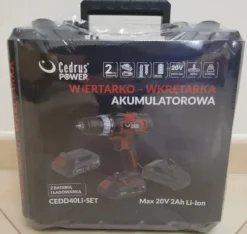 CEDRUS CEDD40LI-SET WKRĘTARKA AKUMULATOROWA 20 V WKRĘTARKO-WIARTARKA 2Ah Z BATERIĄ I ŁADOWARKĄ W WALIZCE EWIMAX- OFICJALNY DYSTRYBUTOR - AUTORYZOWANY DEALER CEDRUS