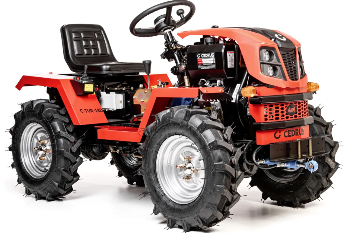 CEDRUS C-TUR 18D 4x4 TRAKTOR TRAKTOREK MINI ROLNICZY SPALINOWY WIELOFUNKCYJNY DIESEL KAMA 195FE 18KM 4x4 - OFICJALNY DYSTRYBUTOR - AUTORYZOWANY DEALER CEDRUS