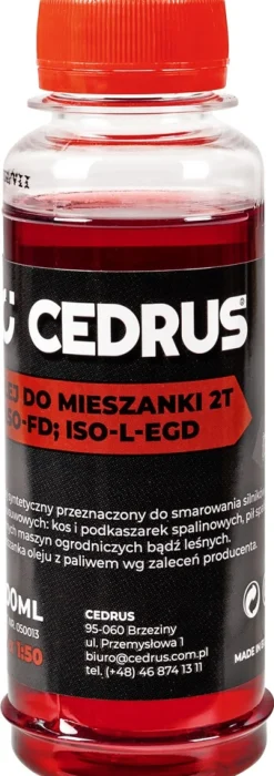 CEDRUS MIX 0.1L 100ML 2-SUW OLEJ SILNIKOWY DO BENZYNY MIESZANKI PALIWOWEJ 050013 do silników dwusuwowych  Kos Pilarek Dmuchaw Podkaszarek Nożyc Sekatorów Opryskiwaczy itp.do silników dwusuwowych