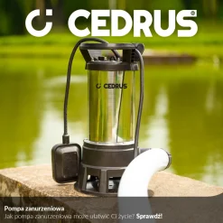 CEDRUS PZ1100 POMPA ZANURZENIOWA ZATAPIALNA DO WODY BRUDNEJ CZYSTEJ OGRODOWA INOX 1100W 20000 l/h - EWIMAX - OFICJALNY DYSTRYBUTOR - AUTORYZOWANY DEALER CEDRUS