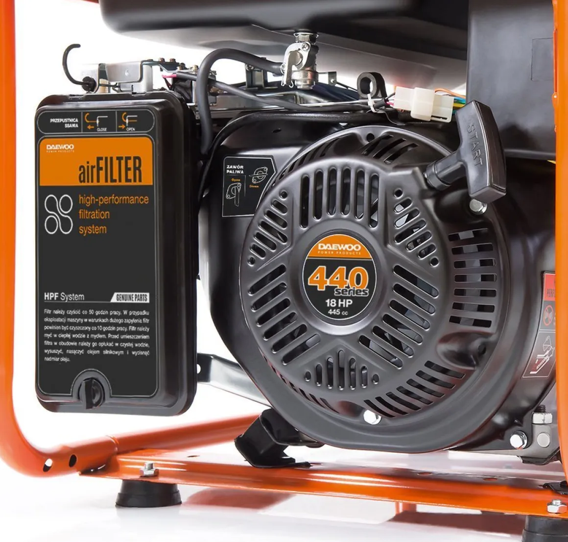 DAEWOO GDA 8500E AGREGAT GENERATOR PRĄDOTWÓRCZY Z ROZRUSZNIKIEM 1x16A, 1x32A AVR MOC 7,5kW - OFICJALNY DYSTRYBUTOR - AUTORYZOWANY DEALER DAEWOO
