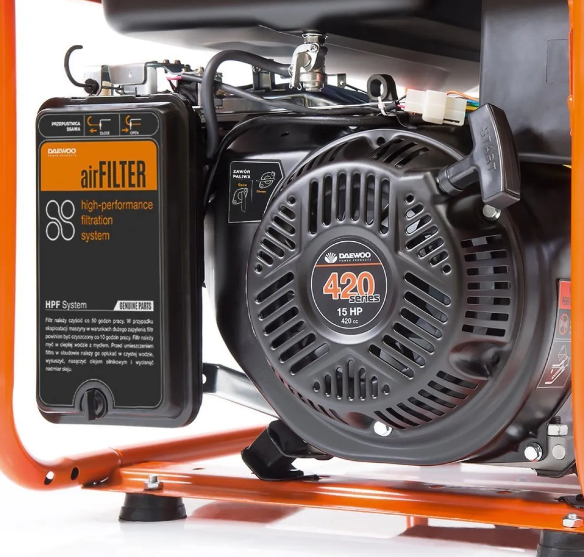 DAEWOO GDA 7500E-3 AGREGAT GENERATOR PRĄDOTWÓRCZY Z ROZRUSZNIKIEM 1x16A 230V, 1x16A 380V MOC 6,5kW - OFICJALNY DYSTRYBUTOR - AUTORYZOWANY DEALER DAEWOO