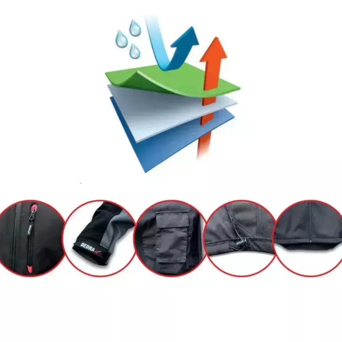 DEDRA BH6KS-S Kurtka softshell męska robocza outdoor S wodoodporna TPU 5000 mm