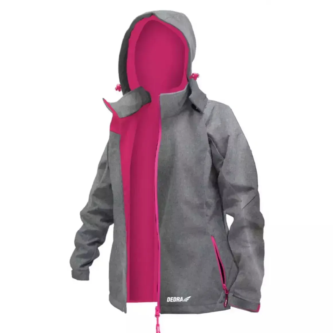 DEDRA BH65KS-XS Kurtka softshell damska wodoodporna trekkingowa outdoor szary melanż XS
