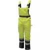 DEDRA BH80SO1-XL Spodnie robocze ocieplane ogrodniczki odblaskowe zimowe żółte XL
