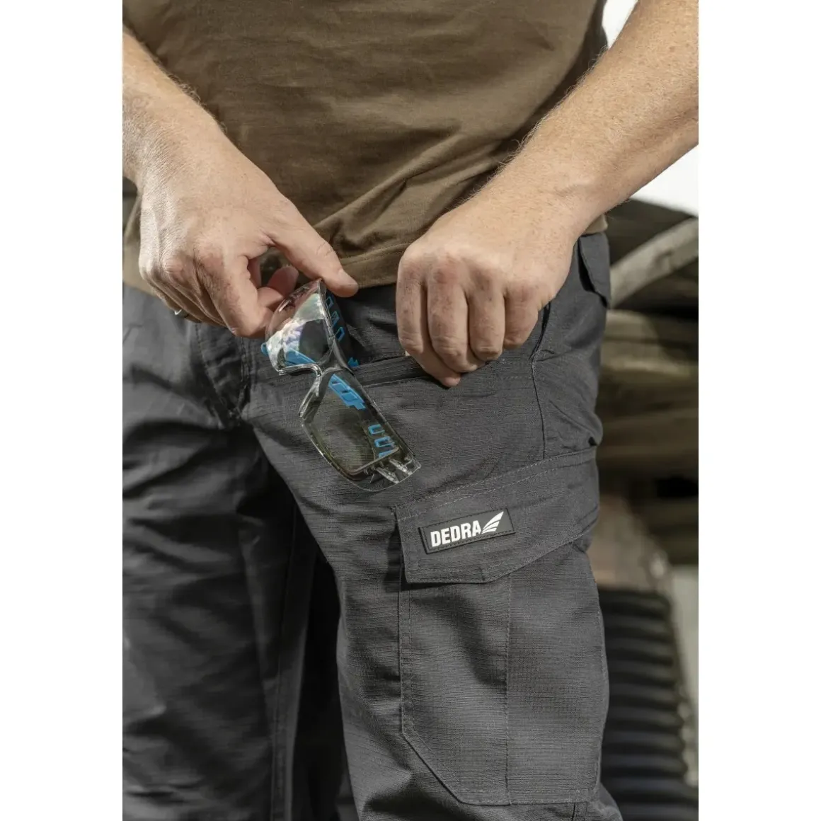DEDRA BH31SP-S Spodnie bojówki ripstop S/48 220g/m² robocze cargo slim fit