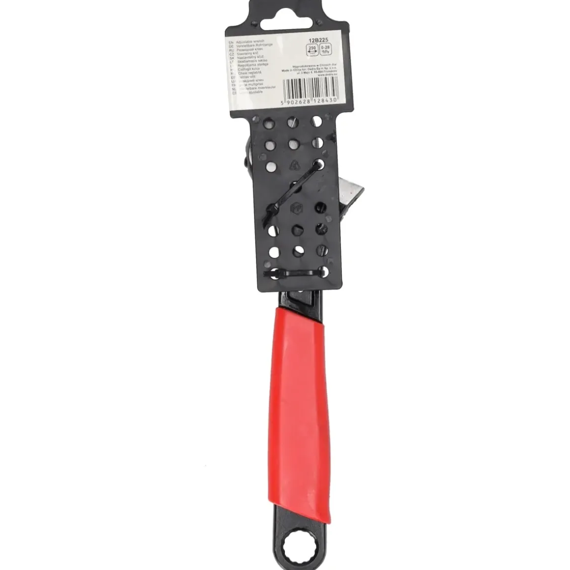 DEDRA 12B225 Klucz nastawny francuski 250 mm 0-28 mm, HCS, gumowany uchwyt