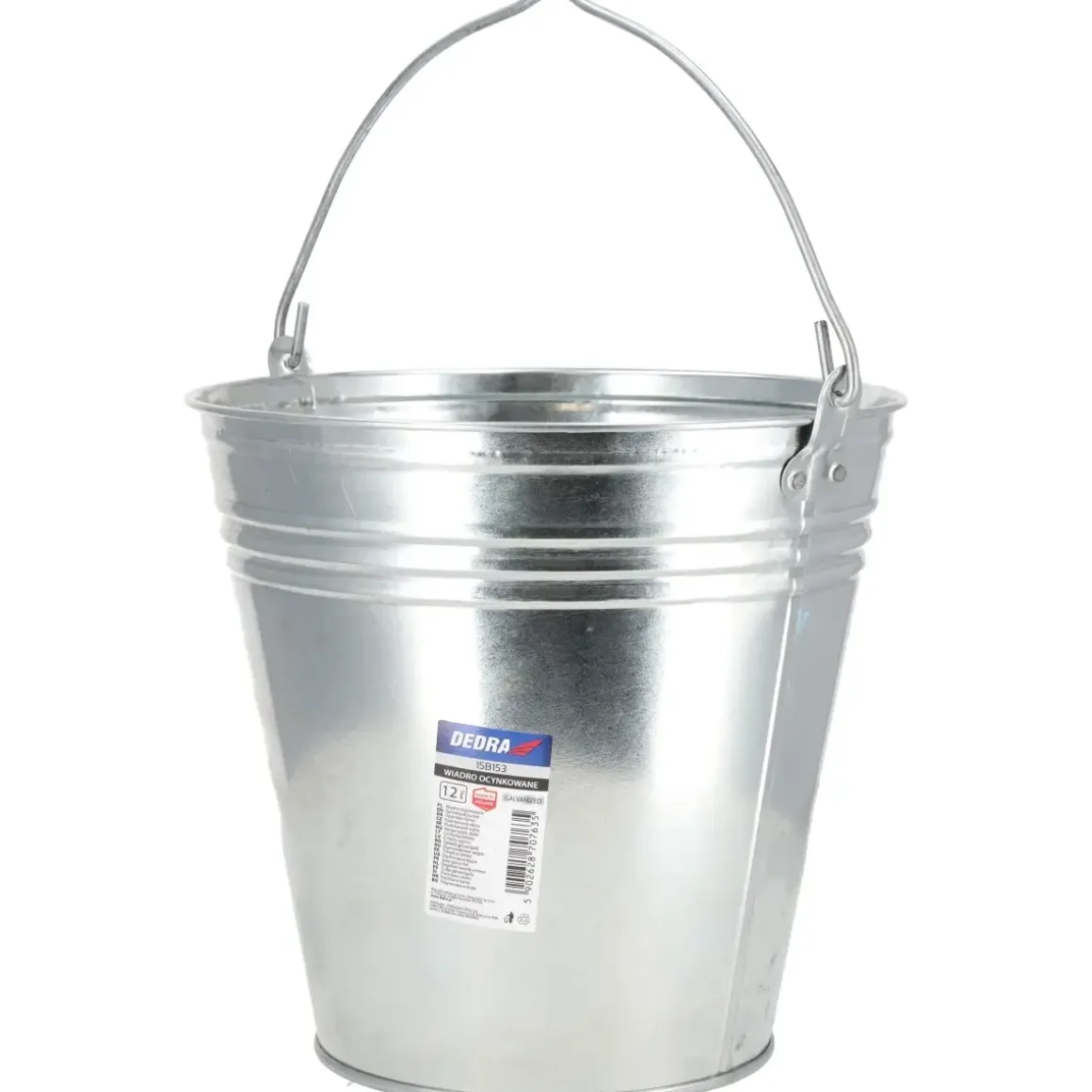 DEDRA 15B153 Wiadro ocynkowane 12L wiaderko metalowe gospodarcze budowlane ogrodowe z uchwytem