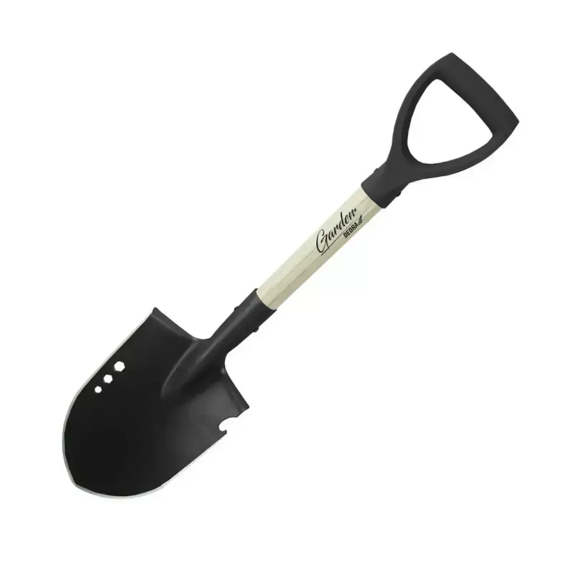 DEDRA 80C001 Mini saperka łopatka ogrodowa turystyczna stal 50Mn trzonek drewniany 68 cm uchwyt D