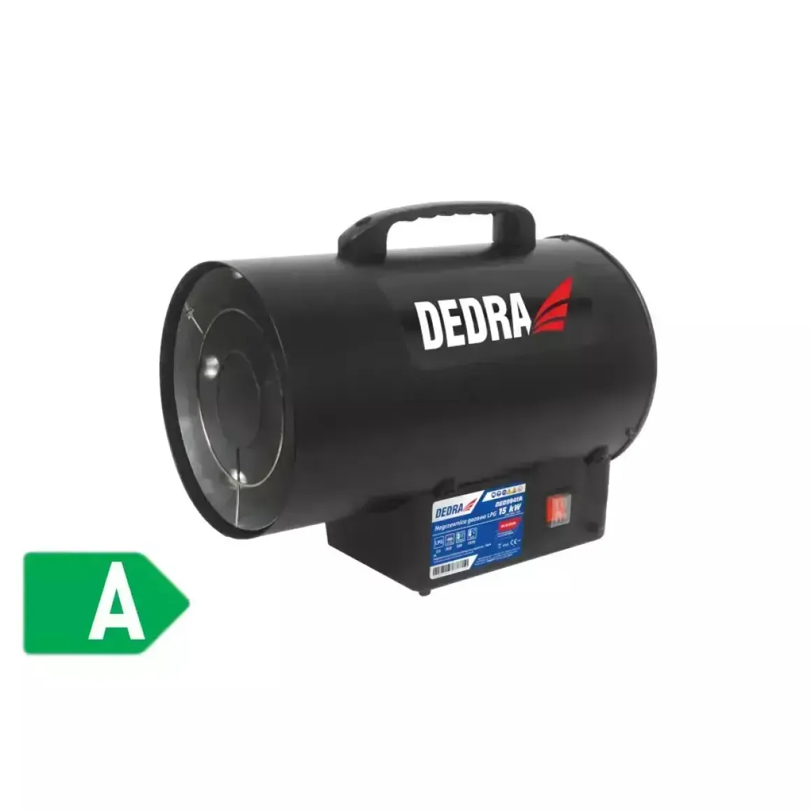 DEDRA DED9941A Nagrzewnica gazowa 15kW czarna, dmuchawa grzewcza LPG propan-butan