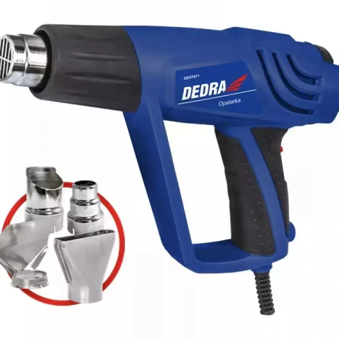 DEDRA DED7971 Opalarka 2000W 60-600°C, dmuchawa/pistolet gorącego powietrza 150-500 l/min