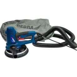 DEDRA DED7764 Szlifierka ręczna do gipsu LED 750W 180mm, żyrafa do gładzi z odsysaniem pyłu