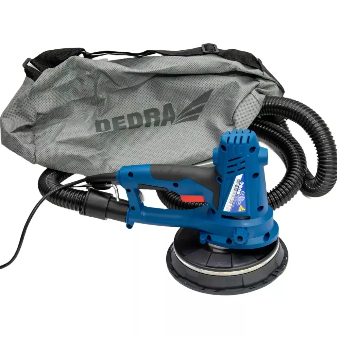DEDRA DED7764 Szlifierka ręczna do gipsu LED 750W 180mm, żyrafa do gładzi z odsysaniem pyłu