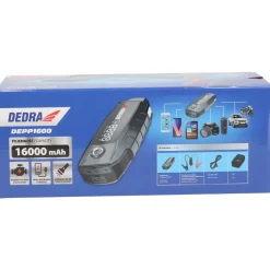DEDRA DEPP1600 Powerbank rozruchowy 16000mAh LCD, booster starter 12V Jump Starter