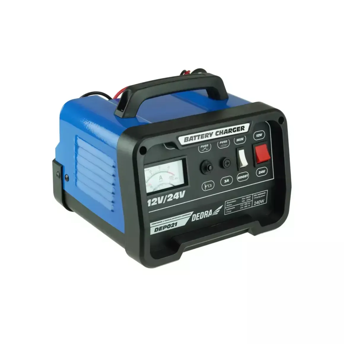 DEDRA DEP021 Prostownik ładowarka akumulatorów 12/24V 25-180Ah z BOOST