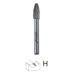 DEDRA 07F671 Frez trzpieniowy płomieniowy H12x32mm 6mm węglikowy do metalu gradownik