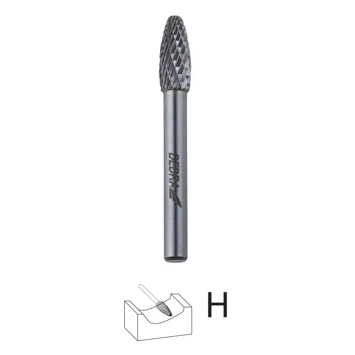 DEDRA 07F671 Frez trzpieniowy płomieniowy H12x32mm 6mm węglikowy do metalu gradownik