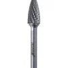 DEDRA 07F653 Frez trzpieniowy widiowy ostrołukowy zaokr. F 12x25 mm, trzpień 6 mm
