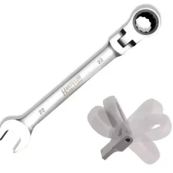 DEDRA 14GP55 Klucz płasko-oczkowy grzechotkowy 21 mm CrV przegubowy 180° 72T