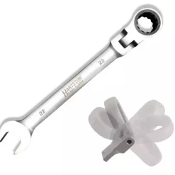 DEDRA 14GP56 Klucz płasko-oczkowy z grzechotką 22 mm CrV, przegubowy 72T