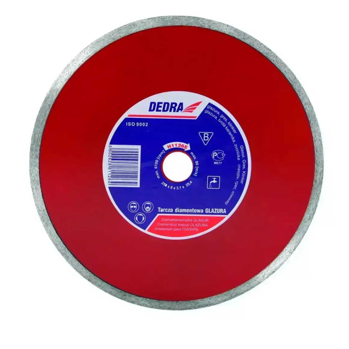 DEDRA H1126E Tarcza diamentowa ciągła 250x25,4 mm do glazury gresu klinkieru terakoty