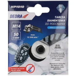 DEDRA HP1010 Tarcza diamentowa do podcinania 50mm M14, mini frez do gresu, płytek, kamienia