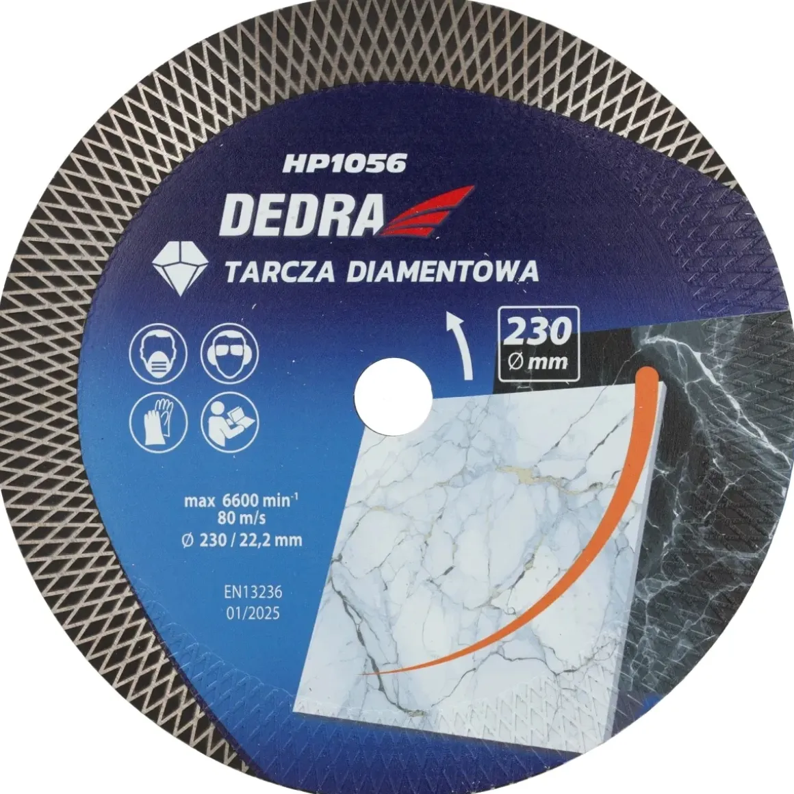 DEDRA H1056 Tarcza diamentowa 230mm romby tnąco-szlifująca gres beton granit płytki