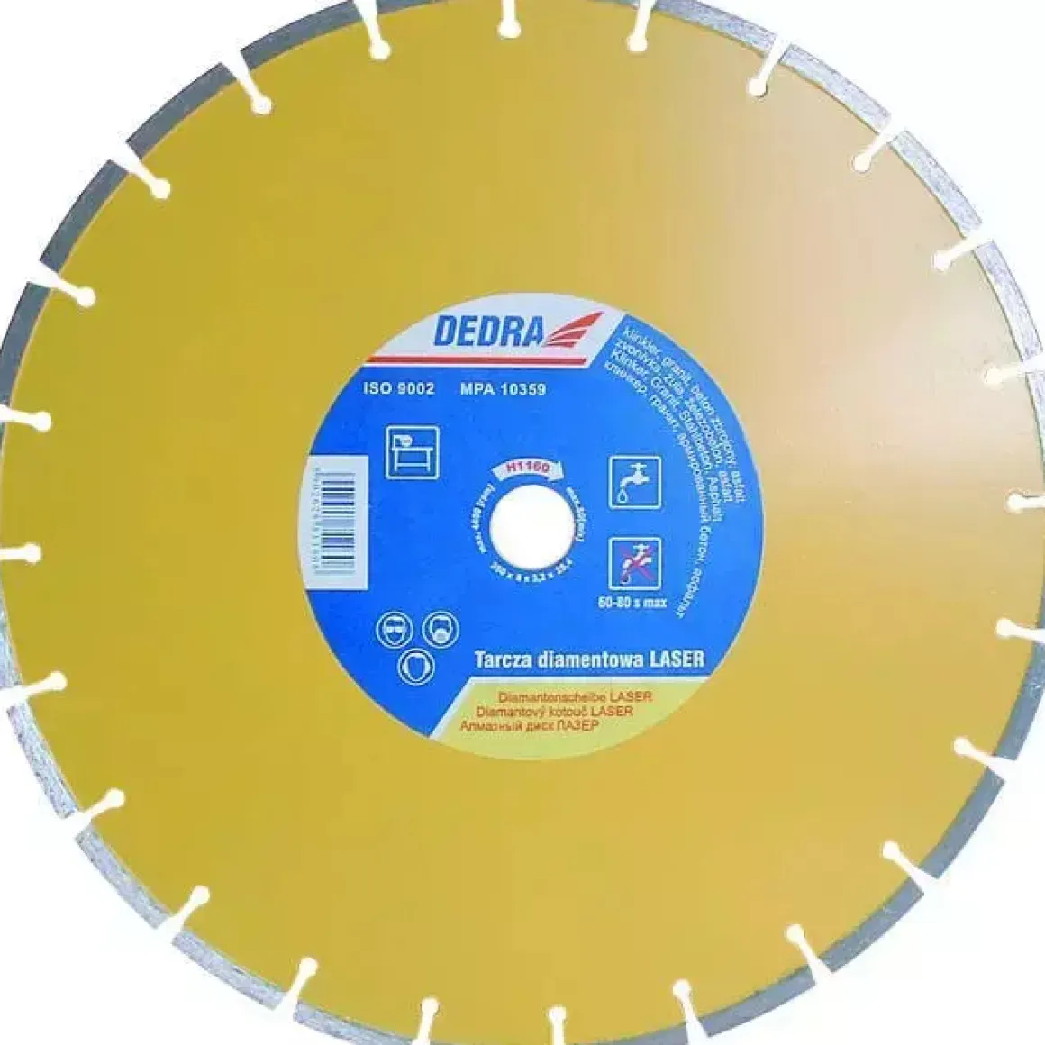 **DEDRA H1153 Tarcza diamentowa segmentowa 125x22,2 do betonu granitu klinkieru asfaltu**