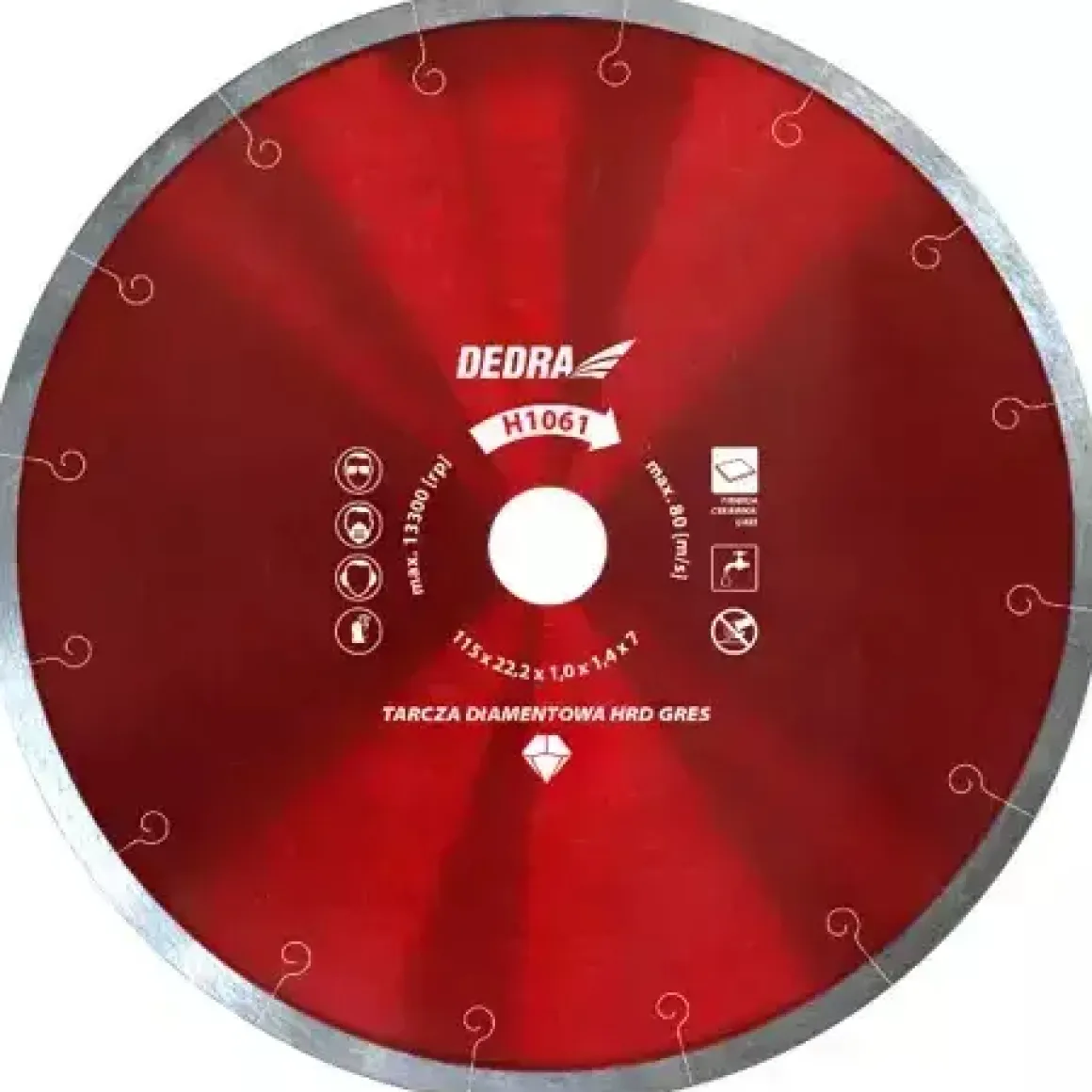 DEDRA H1068 tarcza diamentowa slim ciągła 300x25,4mm do glazury gresu marmuru granitu cienka