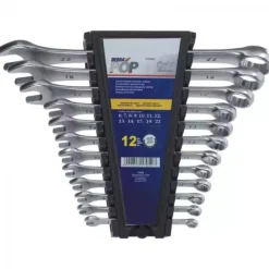 DEDRA 1705K Zestaw kluczy płasko-oczkowych 12 szt. CrV 6-22 mm, klucze warsztatowe