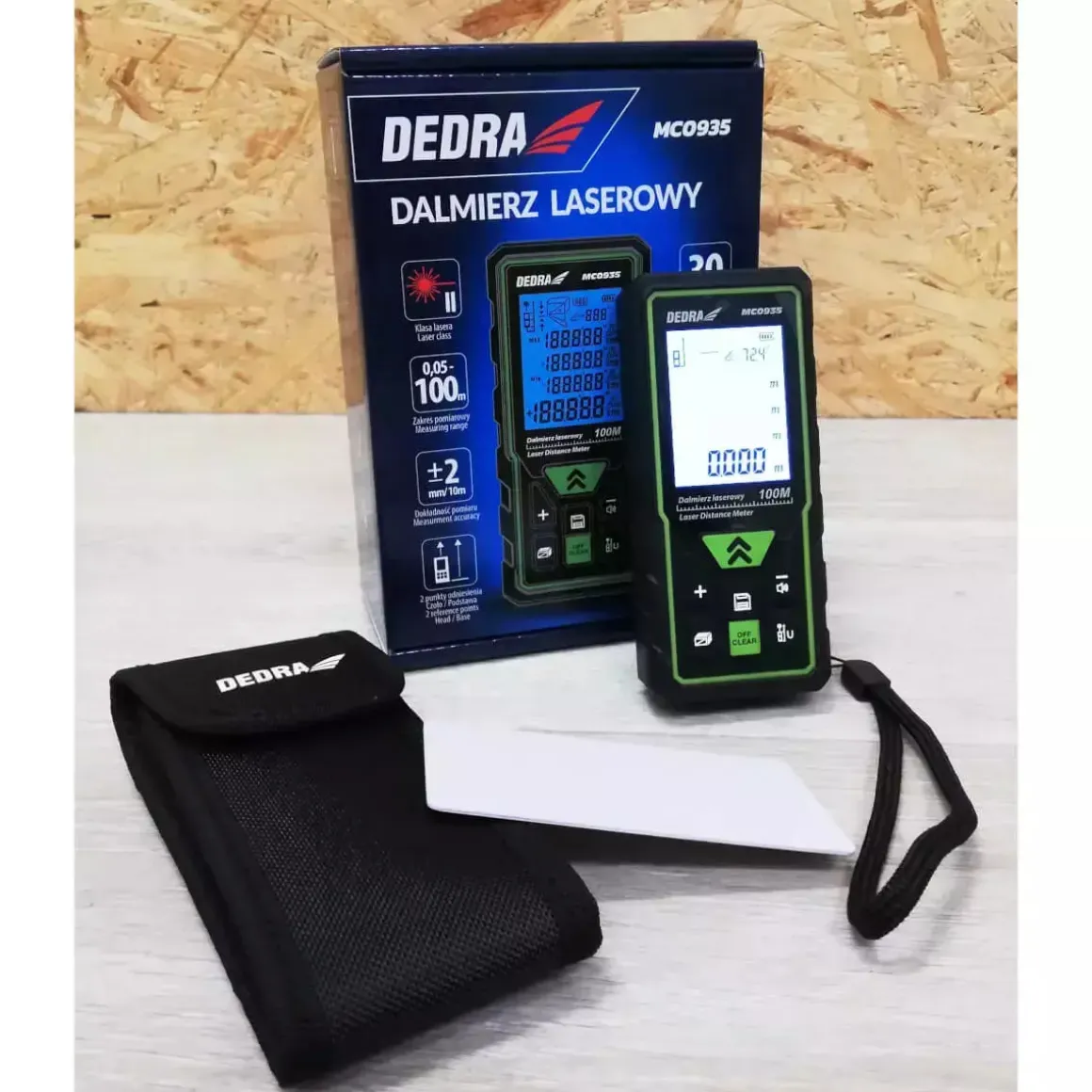 DEDRA MC0935 dalmierz laserowy 100 m, miara laserowa, urządzenie pomiarowe do domu