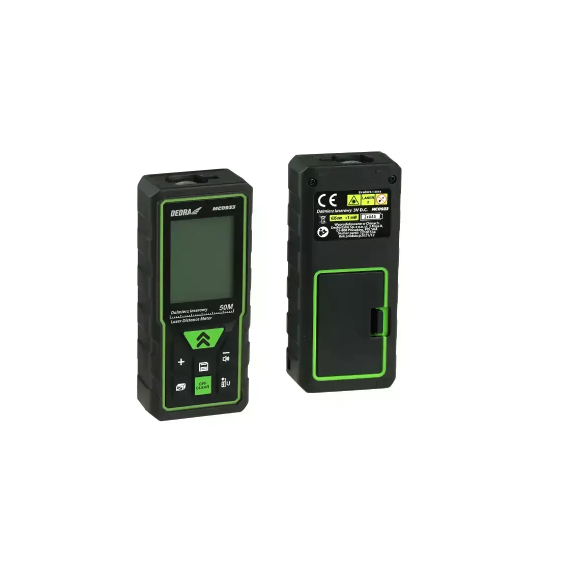 DEDRA MC0933 Dalmierz laserowy 50m, miara laserowa, urządzenie pomiarowe do domu