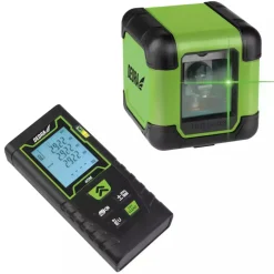 DEDRA MC0920 Zestaw laser krzyżowy zielony + dalmierz laserowy 40m, miara laserowa