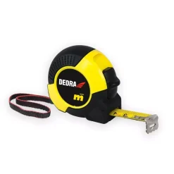 DEDRA M875P Miara zwijana 8m/25mm, taśma miernicza stalowa nylon, obudowa gumowana z zawieszką