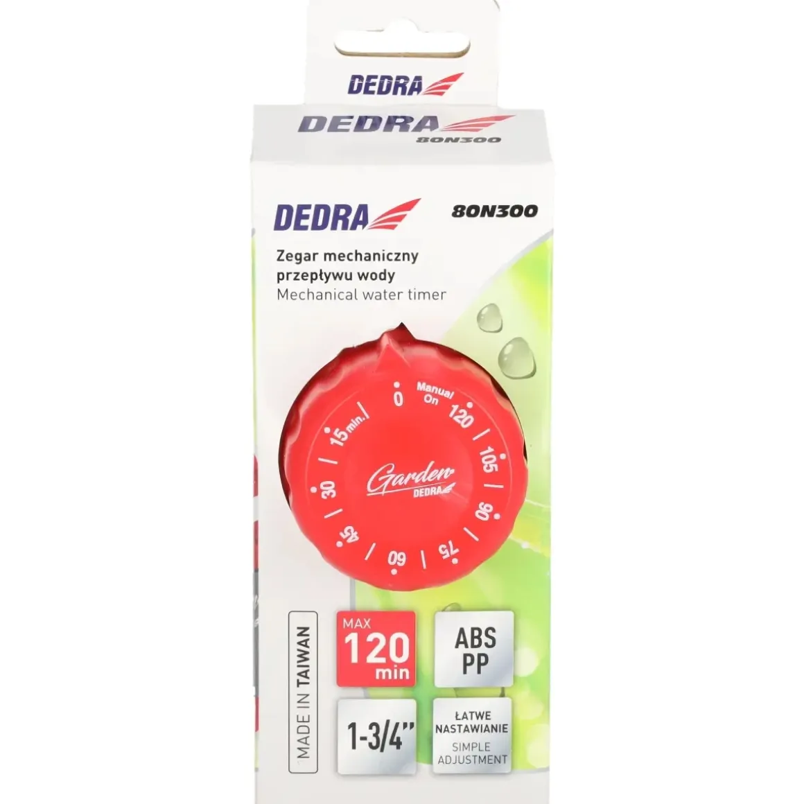 DEDRA 80N300 Garden Zegar mechaniczny przepływu wody, sterownik nawadniania, timer