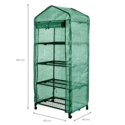 DEDRA N04721 Szklarnia ogrodowa regałowa miniszklarnia PE 69x49x160 cm balkon taras