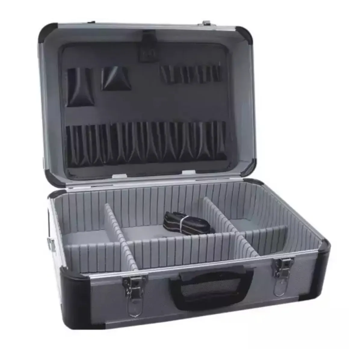 DEDRA N0008 walizka narzędziowa aluminiowa 455x330x170 srebrna kuferek organizer