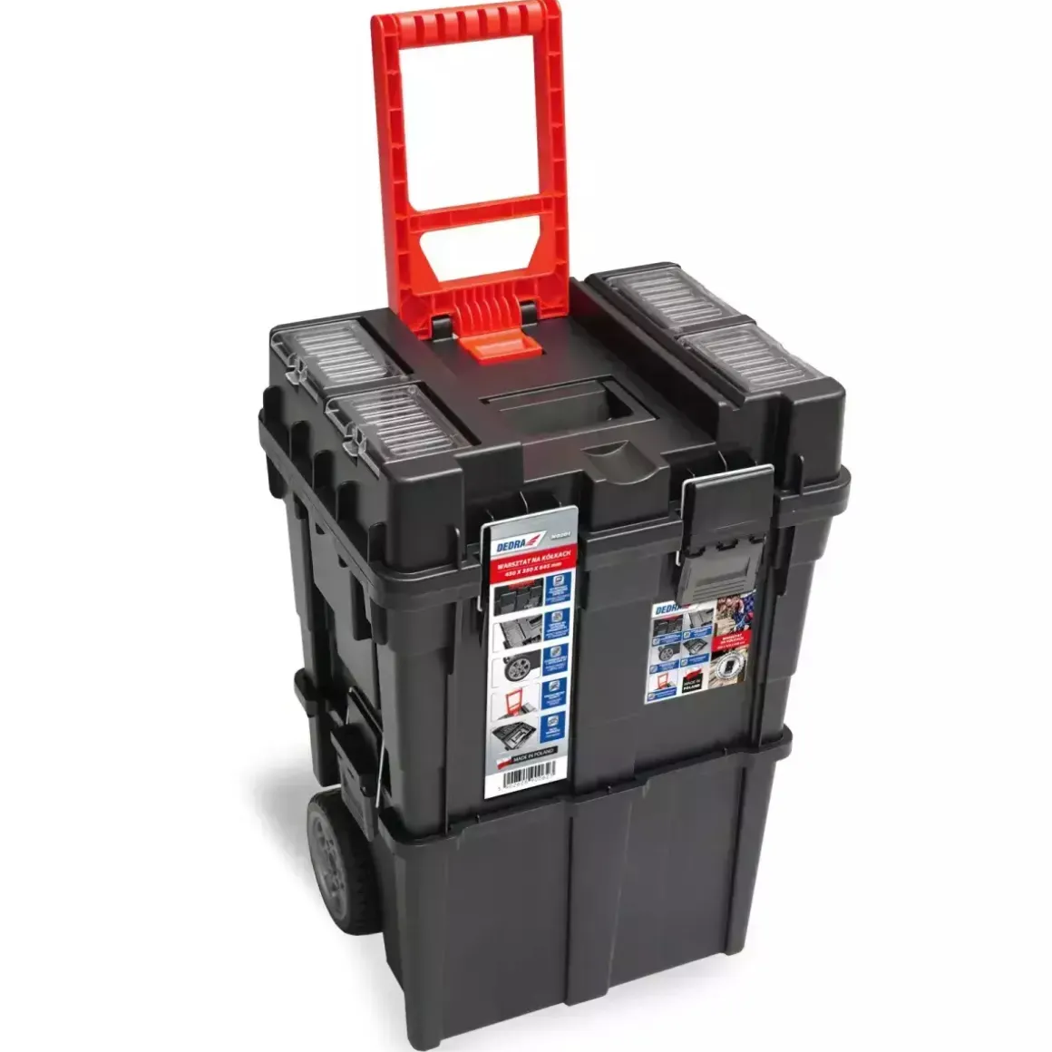 DEDRA N0201 warsztat na kółkach skrzynka narzędziowa mobilna organizer kufer 450x350x645