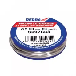 DEDRA SN97Cu3 spoiwo lutownicze 2,5mm 50g 97Sn3Cu drut cyna do lutowania
