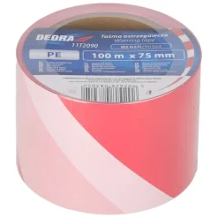 DEDRA 11T2091 Taśma ostrzegawcza BHP PVC 75mmx500m bez kleju biało-czerwona