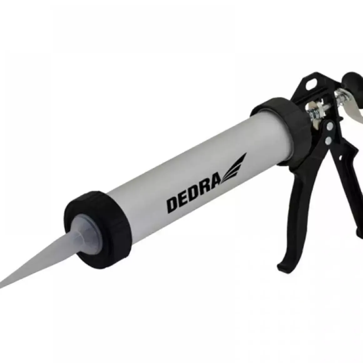 DEDRA 1201-11 Wyciskacz do mas uszczelniających 600 ml aluminiowy, pistolet do silikonu