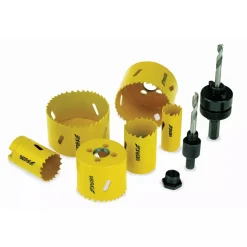 DEDRA 08WZ01 Otwornice bimetalowe HSS 8 szt, koronki do metalu drewna plastiku