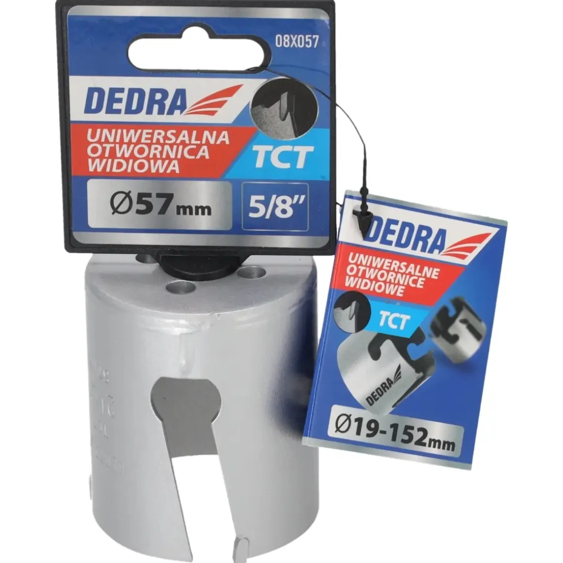 DEDRA 08X057 Otwornica TCT 57 mm 5/8'' koronka widiowa HM do metalu drewna PCV