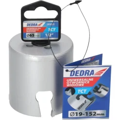 DEDRA 08X065 Otwornica TCT widiowa koronka 65 mm 5/8'' do drewna metalu PCV