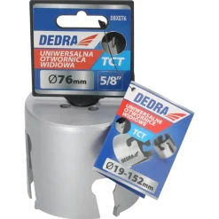 DEDRA 08X076 Otwornica TCT widiowa uniwersalna 76 mm 5/8'' koronka HM do drewna metalu PCV