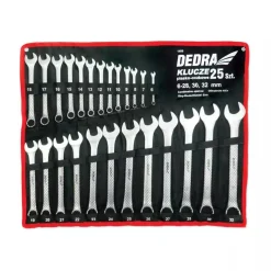 DEDRA 1406 Zestaw kluczy płasko-oczkowych 25 szt. CrV 6-28,30,32 mm, klucze oczkowe i płaskie