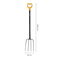 Fiskars Solid 1070674 widły do kompostu – kute zęby, uchwyt D, długość 1262 mm