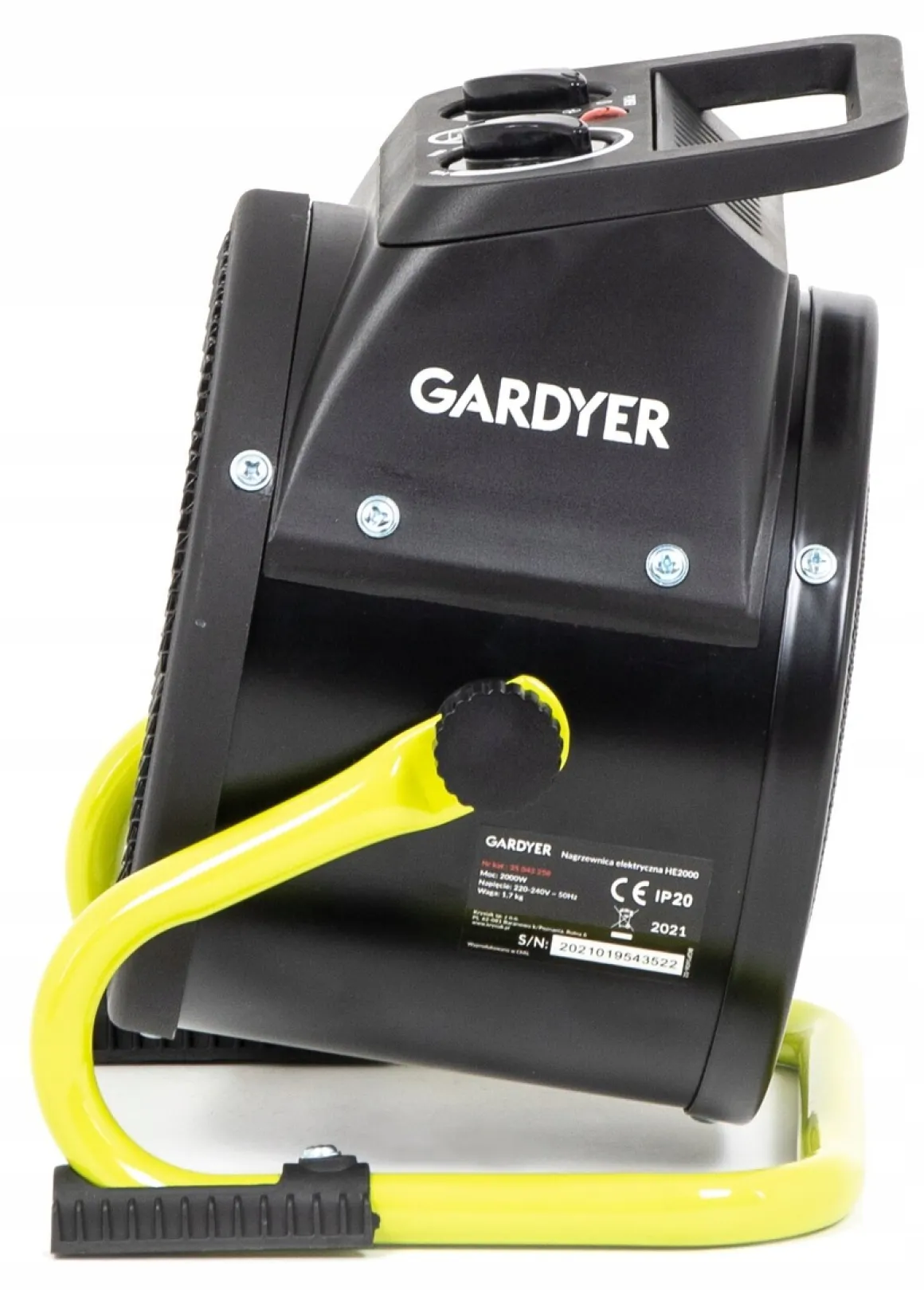 GARDYER HE2000 NAGRZEWNICA DMUCHAWA ELEKTRYCZNA 2kW - EWIMAX - OFICJALNY DYSTRYBUTOR - AUTORYZOWANY DEALER GARDYER
